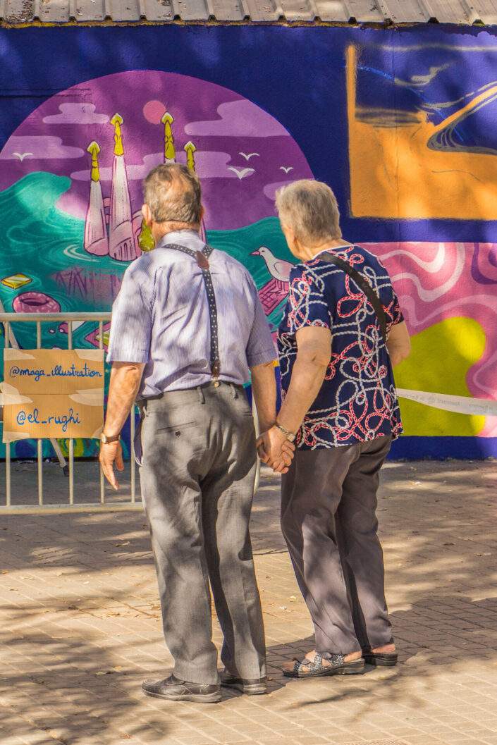 Proceso creativo del mural de Maga y El Rughi en Arnau Gallery Septiembre 2022